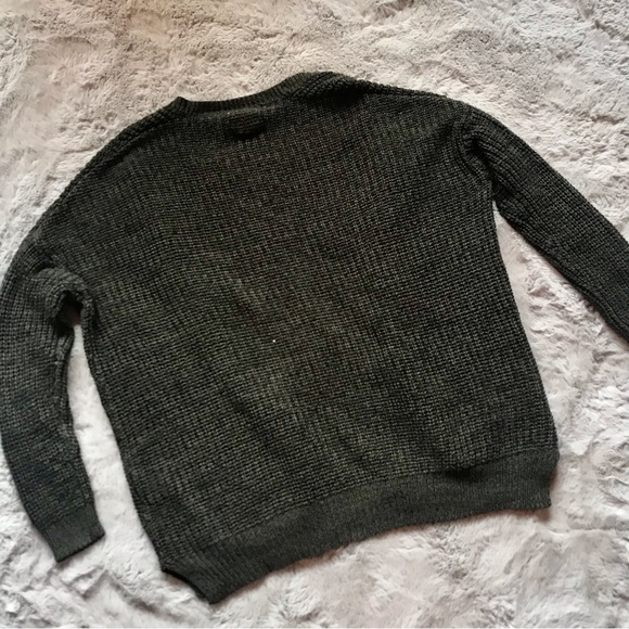 SWS Knitwear knit cardigan, dark green, pockets, small grandpacore academia - Picture 2 of 6
